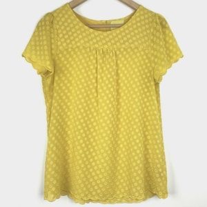 Anthropologie's Maeve Keme Yellow Dotted Tee Top